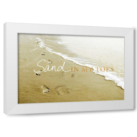 Sand in my Toes White Modern Wood Framed Art Print by Peck, Gail