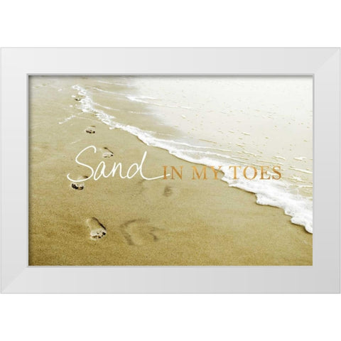 Sand in my Toes White Modern Wood Framed Art Print by Peck, Gail