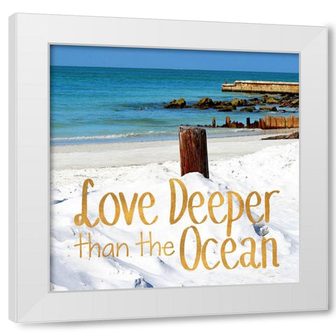 Love Deeper White Modern Wood Framed Art Print by Peck, Gail