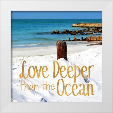 Love Deeper White Modern Wood Framed Art Print by Peck, Gail
