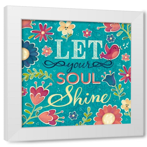 Enjoy the Little Things Burst II White Modern Wood Framed Art Print by Josefina