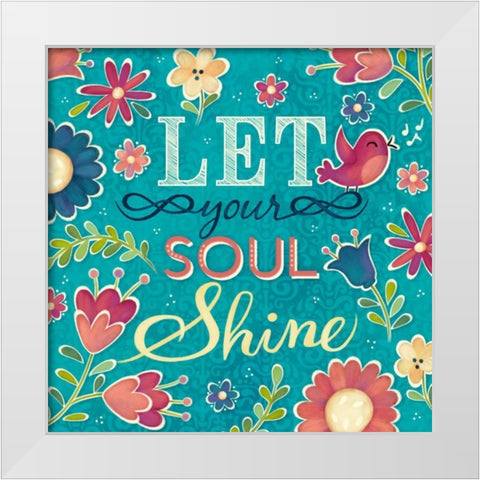 Enjoy the Little Things Burst II White Modern Wood Framed Art Print by Josefina