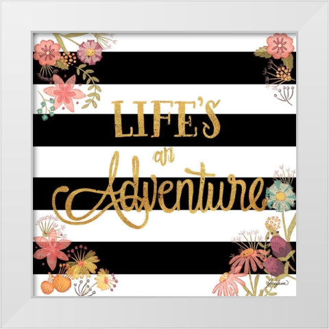Lifes an Adventure White Modern Wood Framed Art Print by Josefina