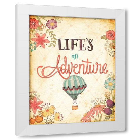 Enjoy Lifes Adventures I White Modern Wood Framed Art Print by Josefina