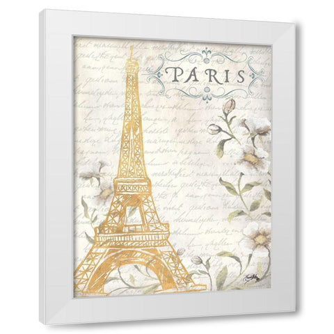 Golden Paris I White Modern Wood Framed Art Print by Medley, Elizabeth