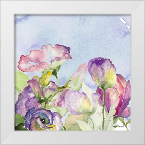 Purple Garden I White Modern Wood Framed Art Print by Loreth, Lanie