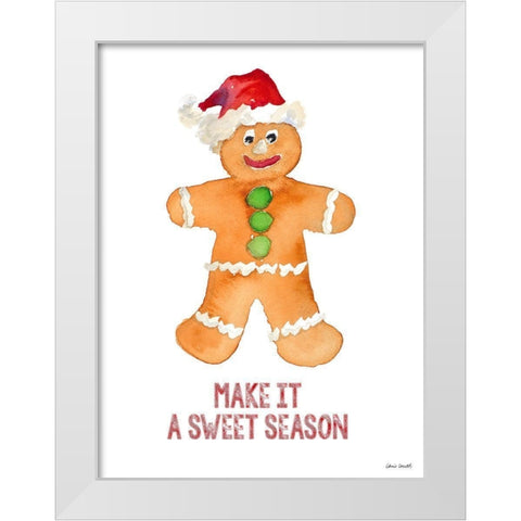 Holiday Gingerbread Man I White Modern Wood Framed Art Print by Loreth, Lanie