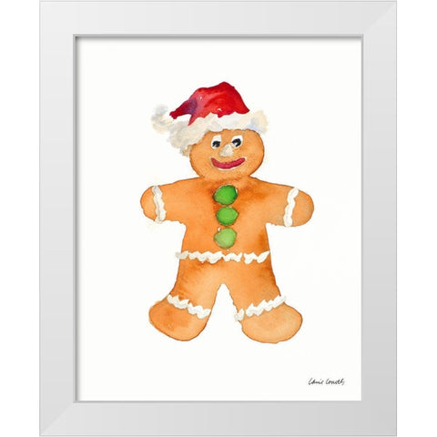 Gingerbread Man I White Modern Wood Framed Art Print by Loreth, Lanie