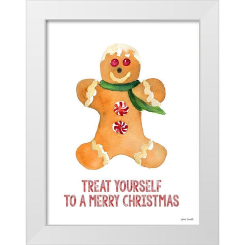 Holiday Gingerbread Man II White Modern Wood Framed Art Print by Loreth, Lanie