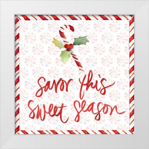 Peppermint Wishes II White Modern Wood Framed Art Print by Loreth, Lanie