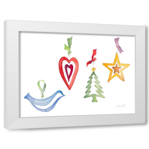 Modern Christmas Ornaments White Modern Wood Framed Art Print by Loreth, Lanie