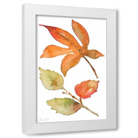 Rustic Autumn Leaves I White Modern Wood Framed Art Print by Loreth, Lanie