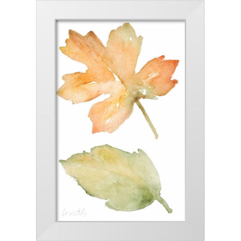 Rustic Autumn Leaves III White Modern Wood Framed Art Print by Loreth, Lanie