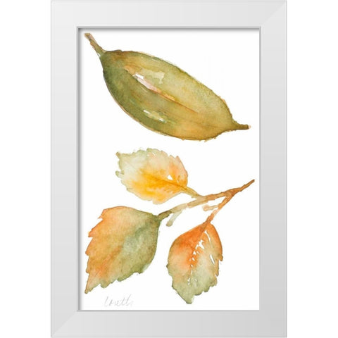 Rustic Autumn Leaves IV White Modern Wood Framed Art Print by Loreth, Lanie