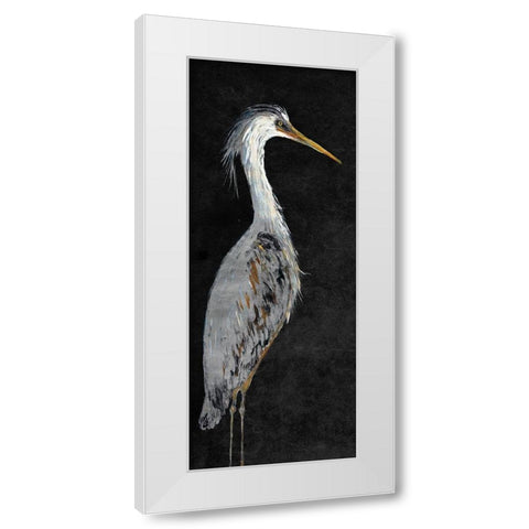 Heron on Black II White Modern Wood Framed Art Print by DeRice, Julie