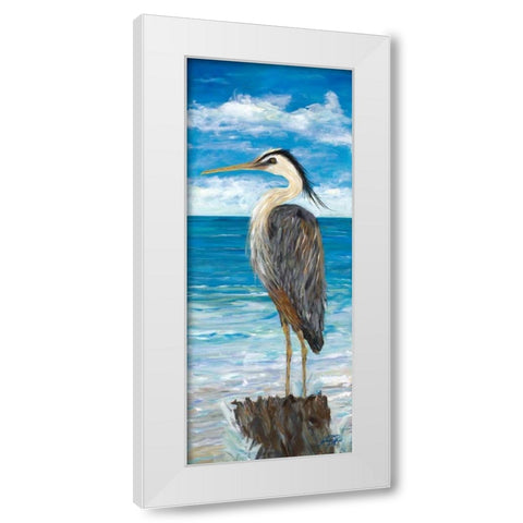 Heron In The View I White Modern Wood Framed Art Print by DeRice, Julie