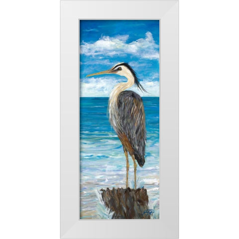 Heron In The View I White Modern Wood Framed Art Print by DeRice, Julie