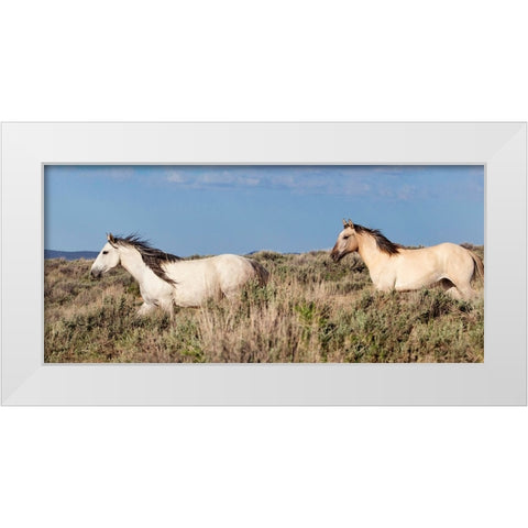 Trotting Trough The Field White Modern Wood Framed Art Print by Walker, Carol