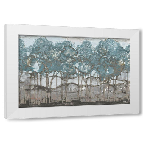 Muted Watercolor Forest White Modern Wood Framed Art Print by Medley, Elizabeth