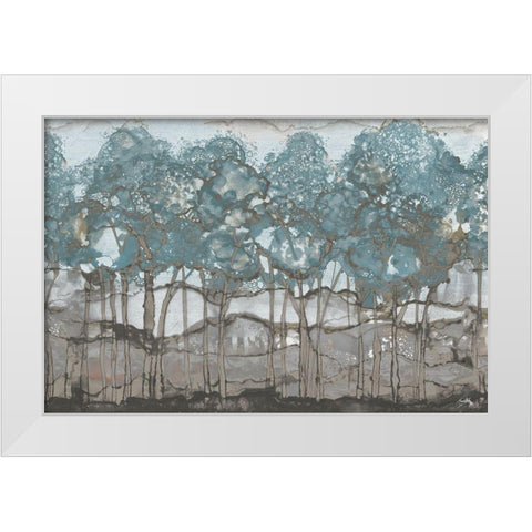 Muted Watercolor Forest White Modern Wood Framed Art Print by Medley, Elizabeth