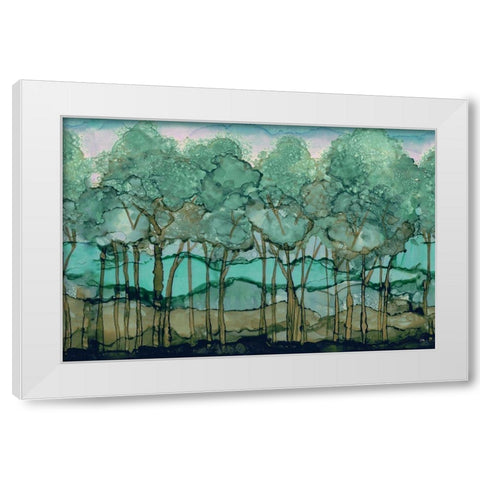 Green Tree Grove White Modern Wood Framed Art Print by Medley, Elizabeth