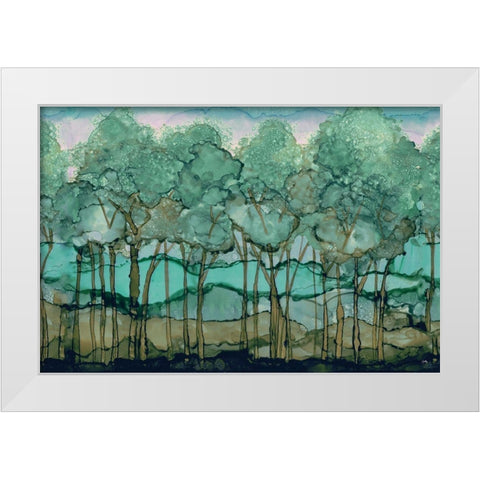 Green Tree Grove White Modern Wood Framed Art Print by Medley, Elizabeth