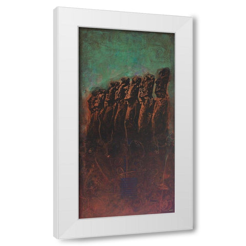 Rapa Nui White Modern Wood Framed Art Print by Meneely, Dan