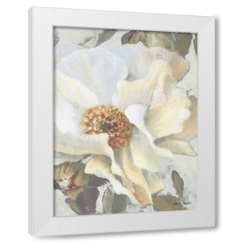 White Peony and Buds White Modern Wood Framed Art Print by Loreth, Lanie