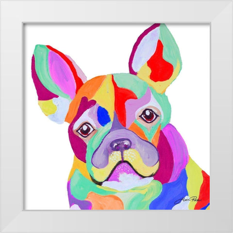 Playful Pup White Modern Wood Framed Art Print by Ritter, Gina