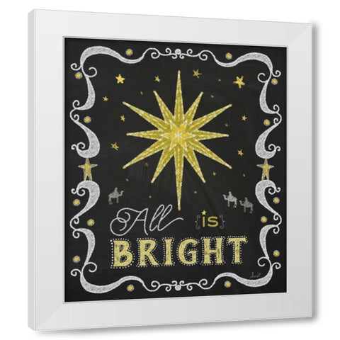 Christmas Night Chalk II White Modern Wood Framed Art Print by Metz, Andi