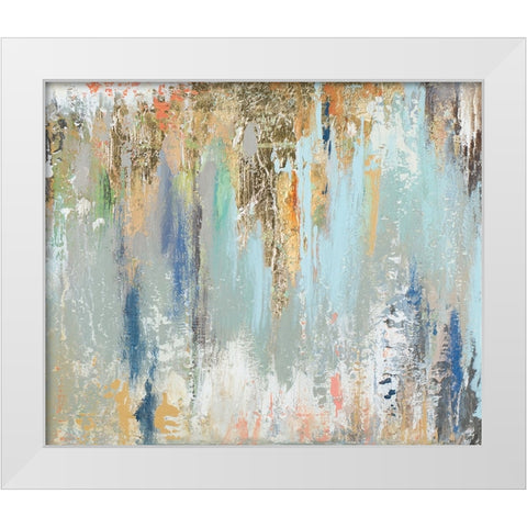 Blue Gold Illusion II White Modern Wood Framed Art Print by Pinto, Patricia