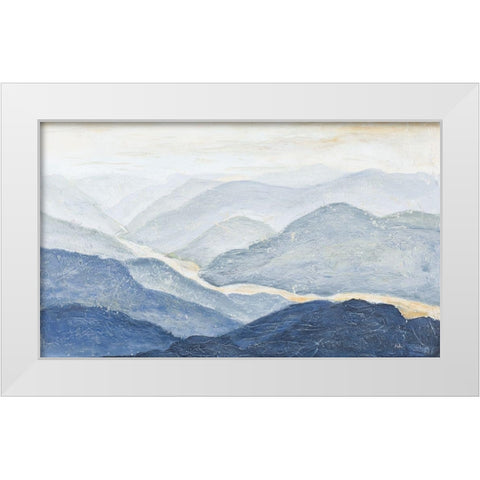 Blue Mountains White Modern Wood Framed Art Print by Pinto, Patricia
