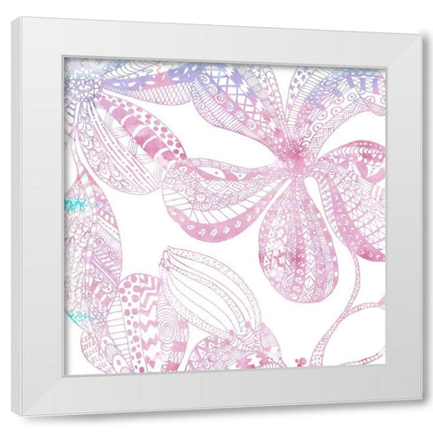 Floral Embossed II White Modern Wood Framed Art Print by James, Nola