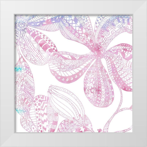 Floral Embossed II White Modern Wood Framed Art Print by James, Nola