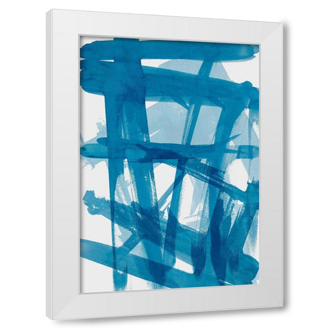 Blue March White Modern Wood Framed Art Print by SD Graphics Studio