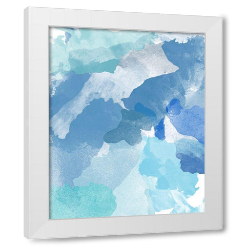 Blue Skies White Modern Wood Framed Art Print by SD Graphics Studio