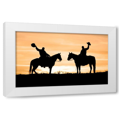 Partner In Crime I White Modern Wood Framed Art Print by Walker, Carol