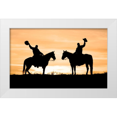 Partner In Crime I White Modern Wood Framed Art Print by Walker, Carol