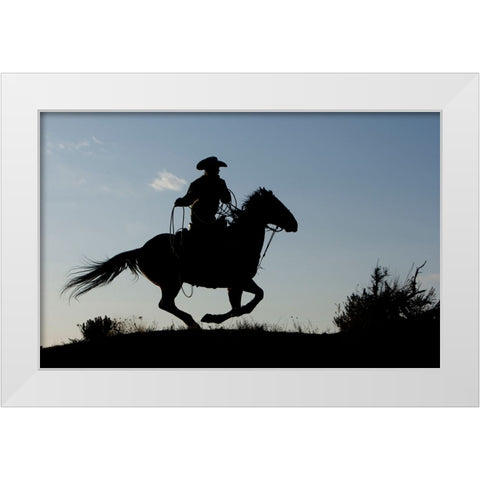 Gallop Along White Modern Wood Framed Art Print by Walker, Carol