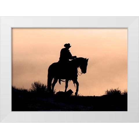 Ride On White Modern Wood Framed Art Print by Walker, Carol