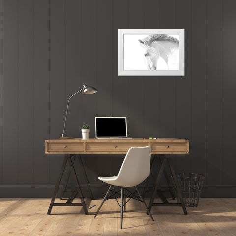 White Horse White Modern Wood Framed Art Print by Walker, Carol