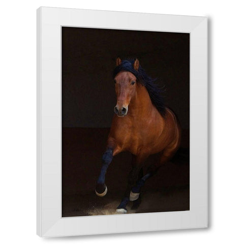 Night Runner White Modern Wood Framed Art Print by Walker, Carol