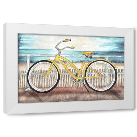 Coastal Bike Rides White Modern Wood Framed Art Print by Medley, Elizabeth