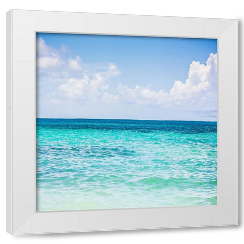 Cool Blue White Modern Wood Framed Art Print by Navas, Emily