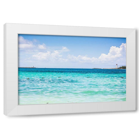 Island Travels White Modern Wood Framed Art Print by Navas, Emily