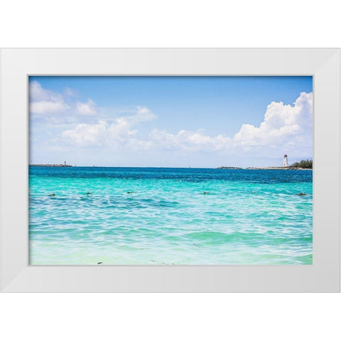 Island Travels White Modern Wood Framed Art Print by Navas, Emily