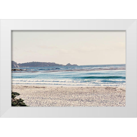 Morning Waves White Modern Wood Framed Art Print by Navas, Emily