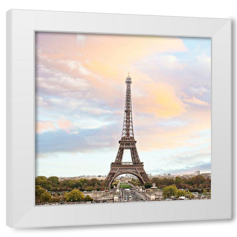Eiffel Tower-Paris White Modern Wood Framed Art Print by Navas, Emily