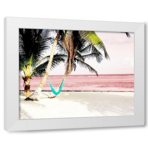Hammock Paradise in Pink White Modern Wood Framed Art Print by Navas, Emily