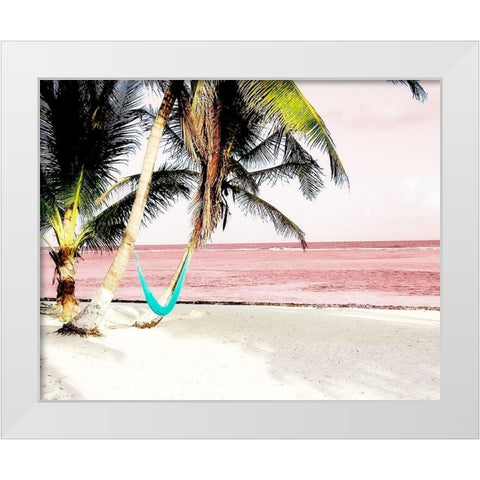 Hammock Paradise in Pink White Modern Wood Framed Art Print by Navas, Emily